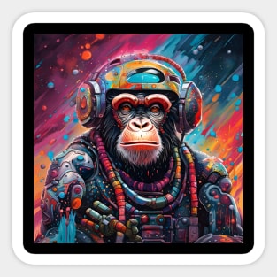 Space DJ Techno ChimPanZ Sticker